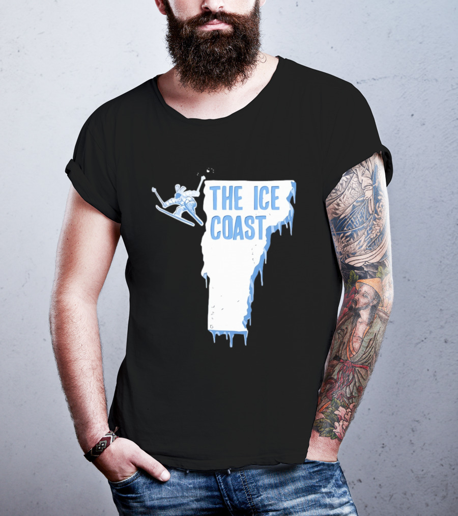 Vermont The Ice Coast Skiing Adventure Map T-Shirt