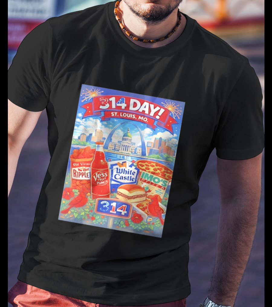 314 Day St Louis MO Arch Ripple Vess White Castle Imo's Pizza Cardinals T-Shirt
