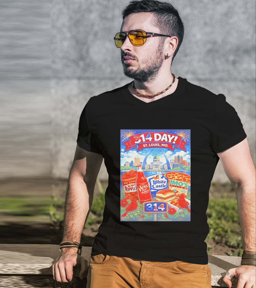 314 Day St Louis MO Arch Ripple Vess White Castle Imo's Pizza Cardinals T-Shirt