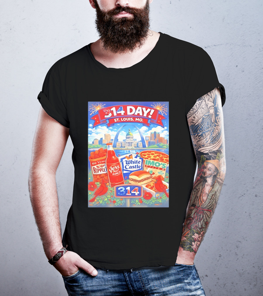 314 Day St Louis MO Arch Ripple Vess White Castle Imo's Pizza Cardinals T-Shirt