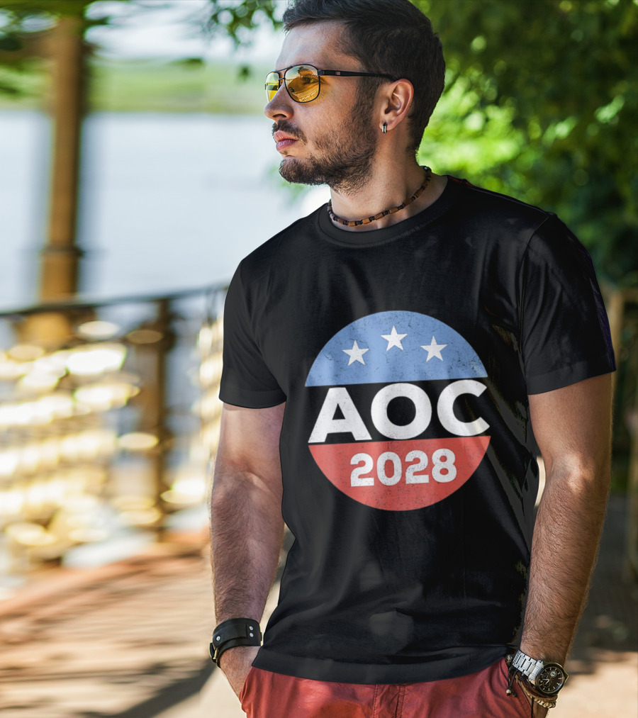 AOC 2028 Campaign Stars Political Election T-Shirt