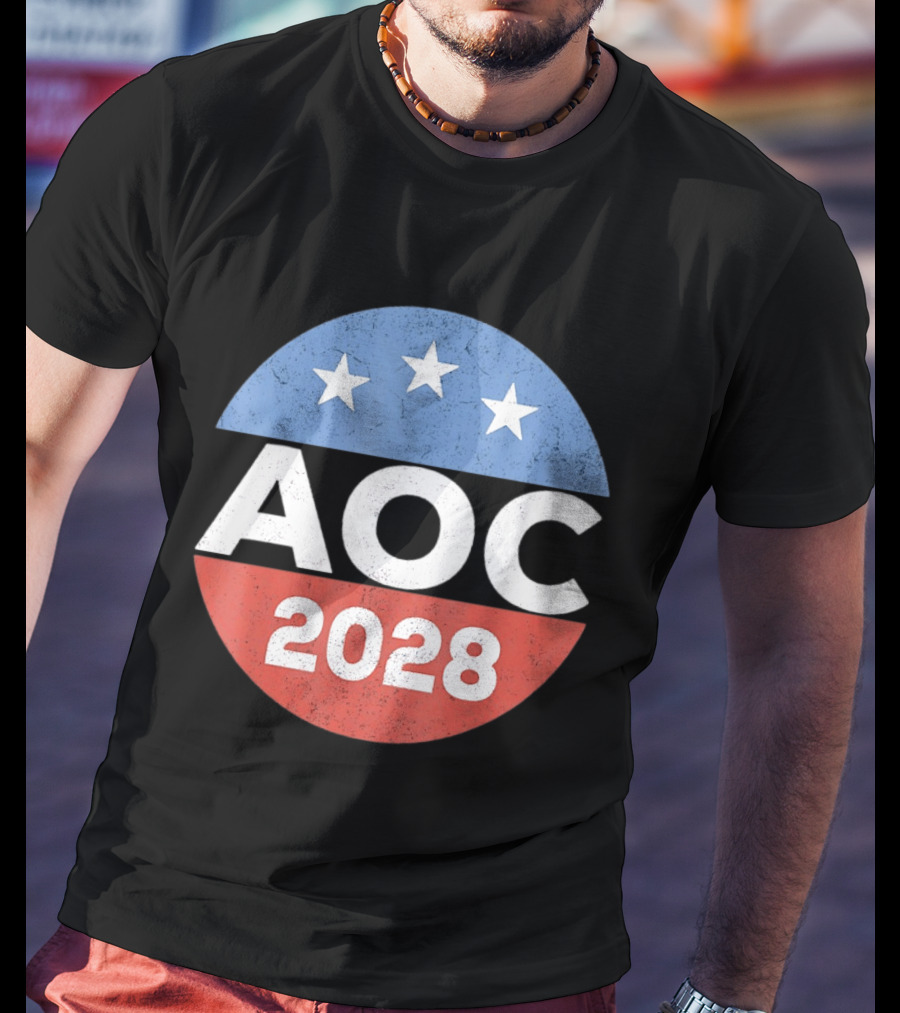 AOC 2028 Campaign Stars Political Election T-Shirt