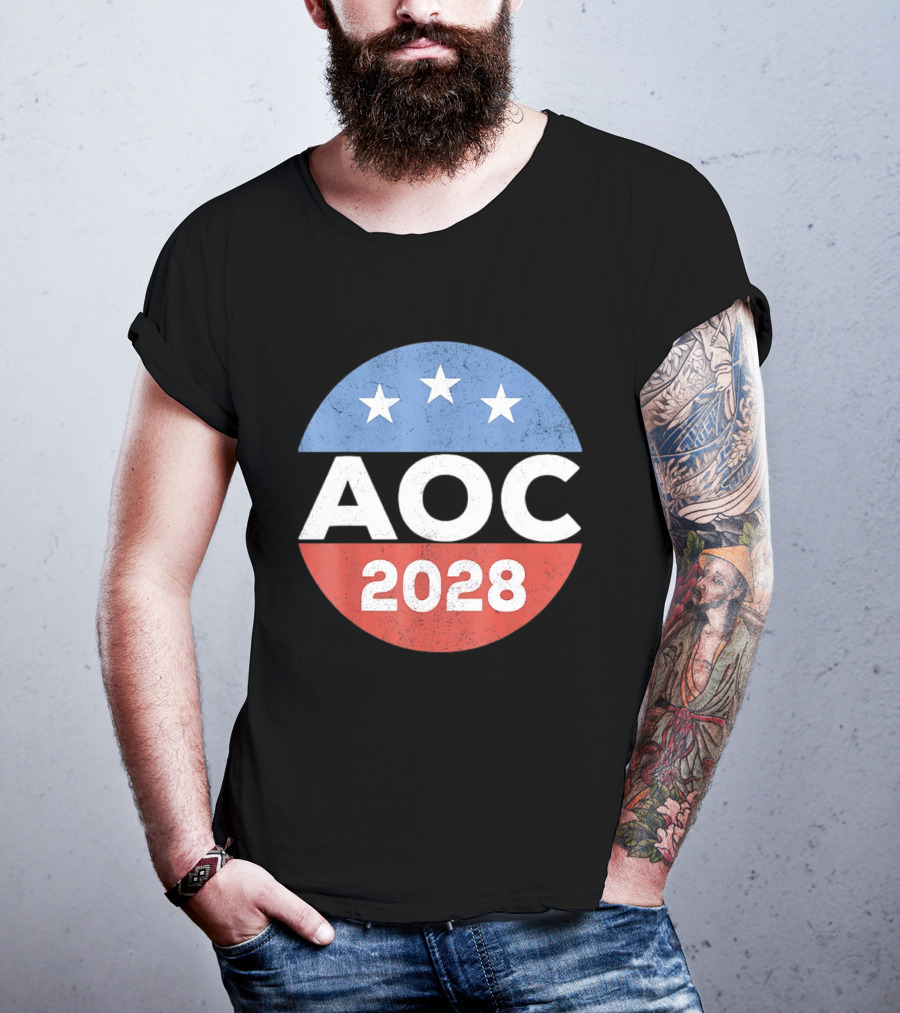 AOC 2028 Campaign Stars Political Election T-Shirt
