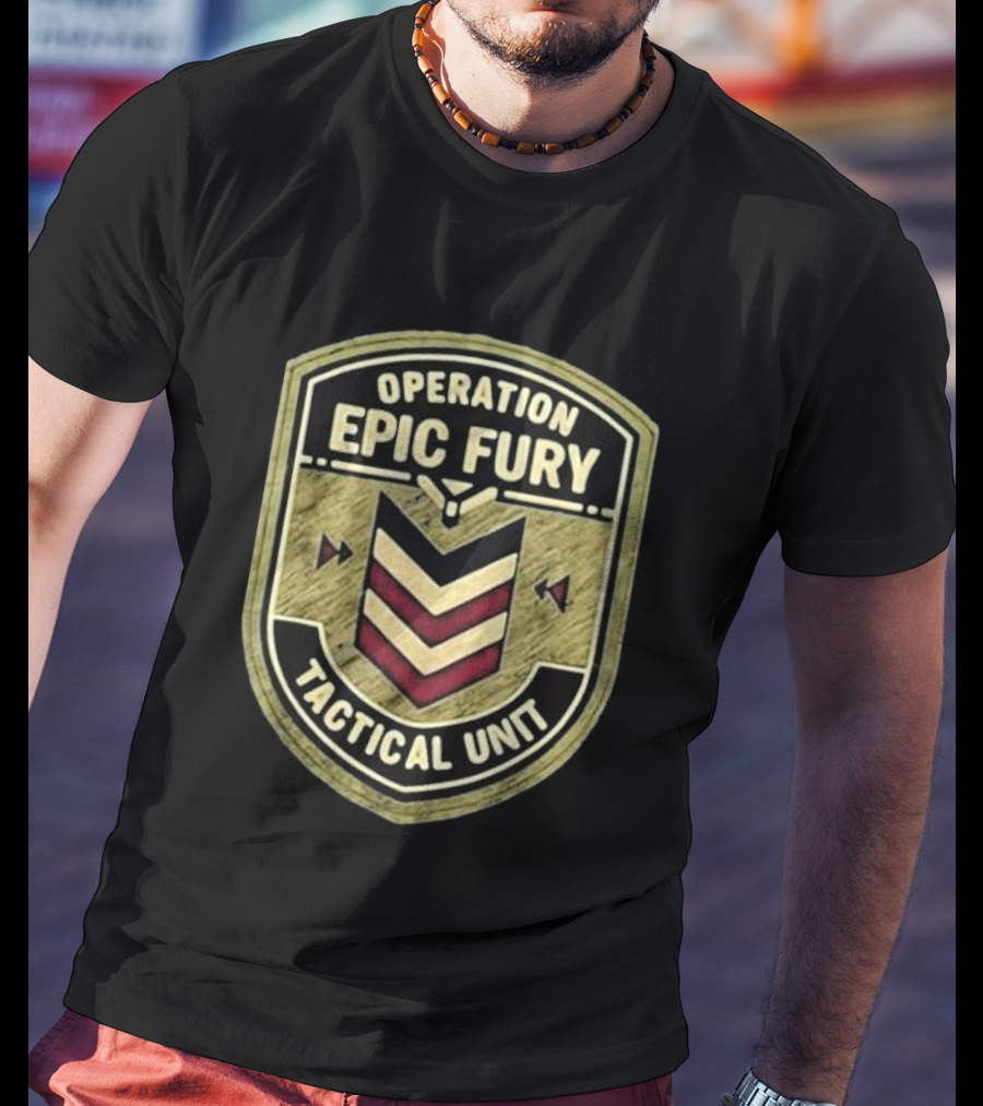 Operation Epic Fury Tactical Unit 90s Command Patch T-Shirt