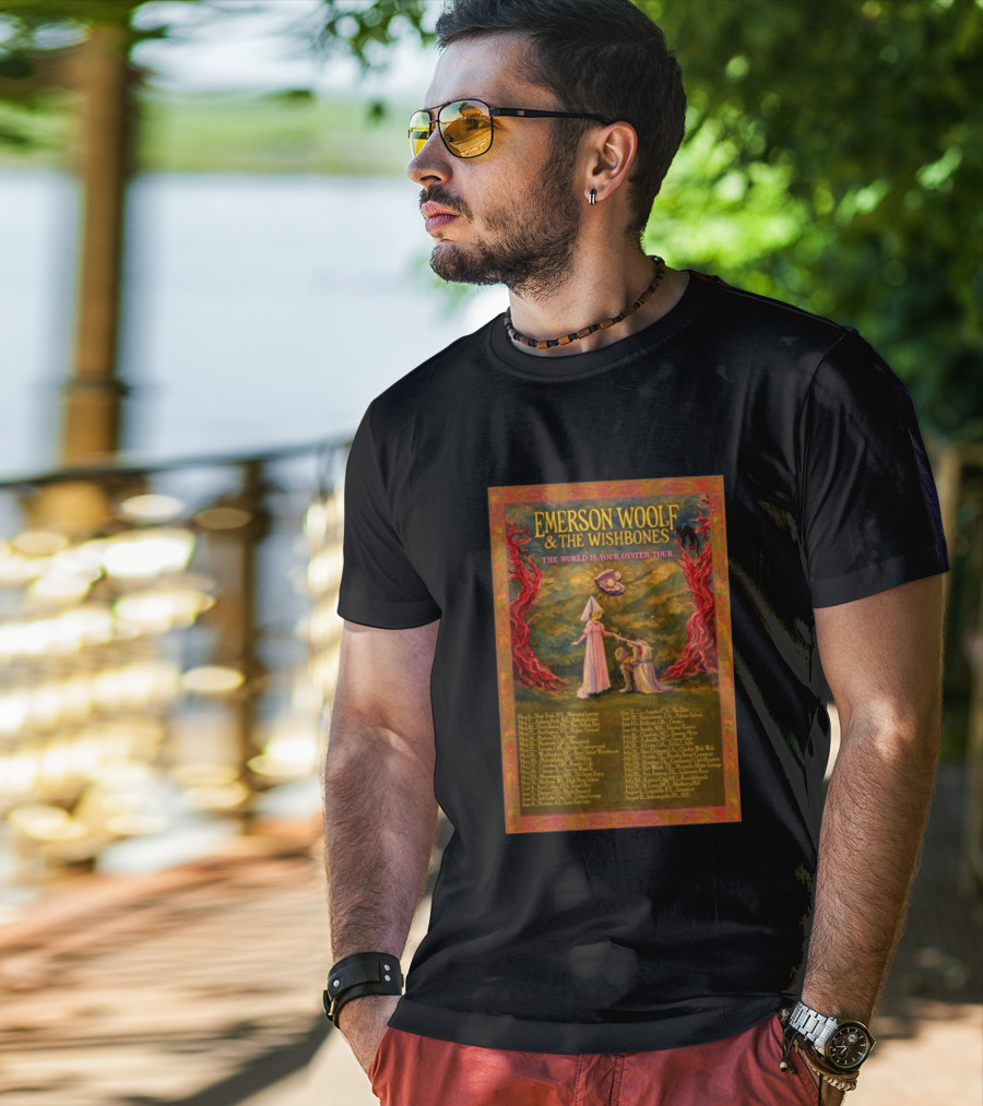 Emerson Woolf And The Wishbones Tour Dates The World Is Your Oyster Tour 2026 Concert T-Shirt