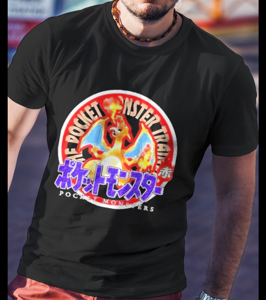 Pokemon Pocket Monster Trainer Charizard Japanese 30th Anniversary T-Shirt