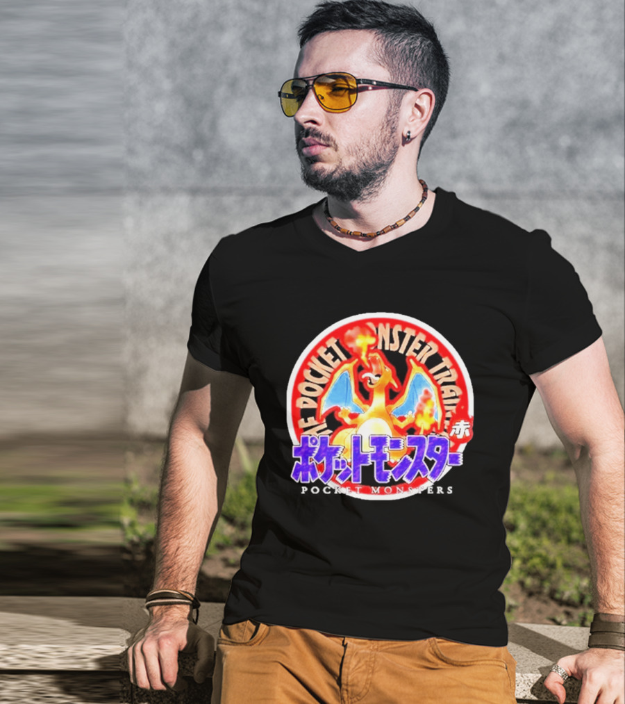 Pokemon Pocket Monster Trainer Charizard Japanese 30th Anniversary T-Shirt