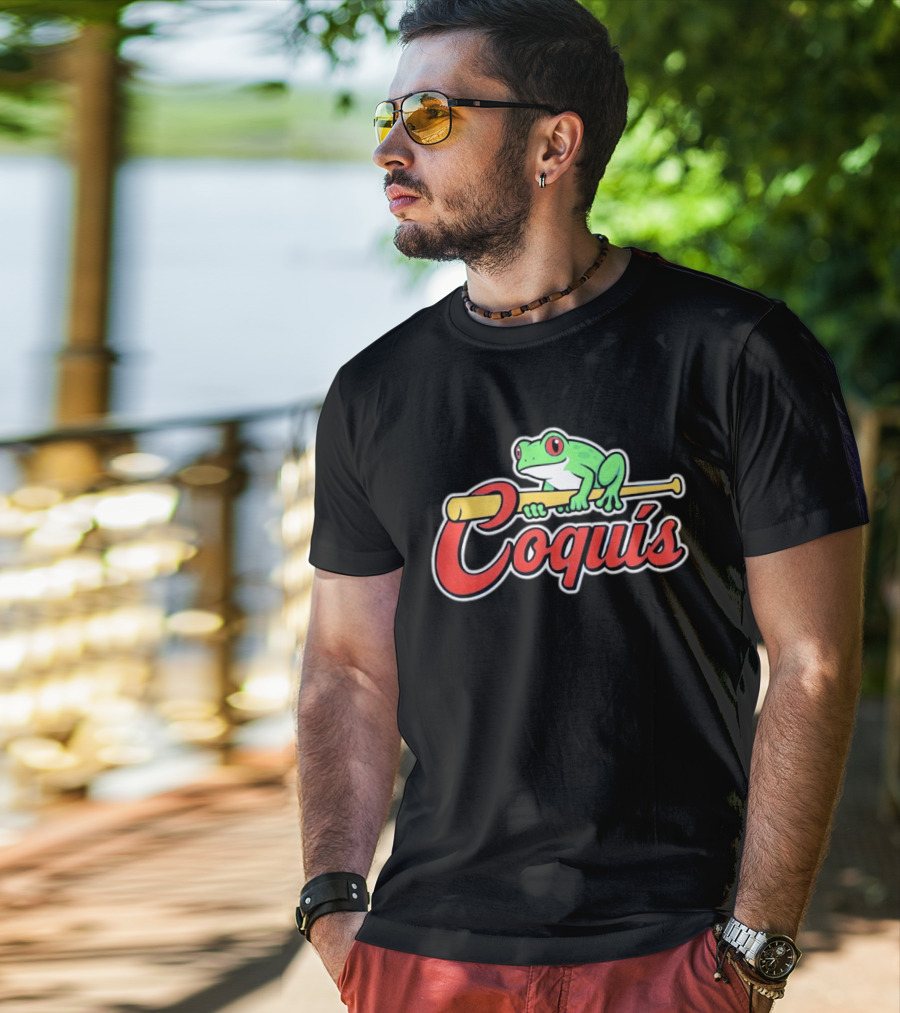 St Louis Cardinals Coquis Frog Baseball Bat Puerto Rico T-Shirt