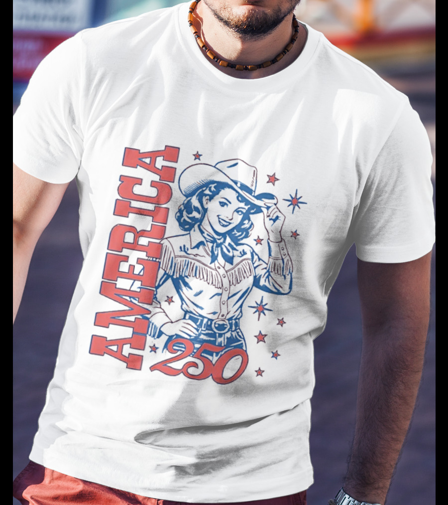 America 250 Western Girl Vintage Cowgirl T-Shirt