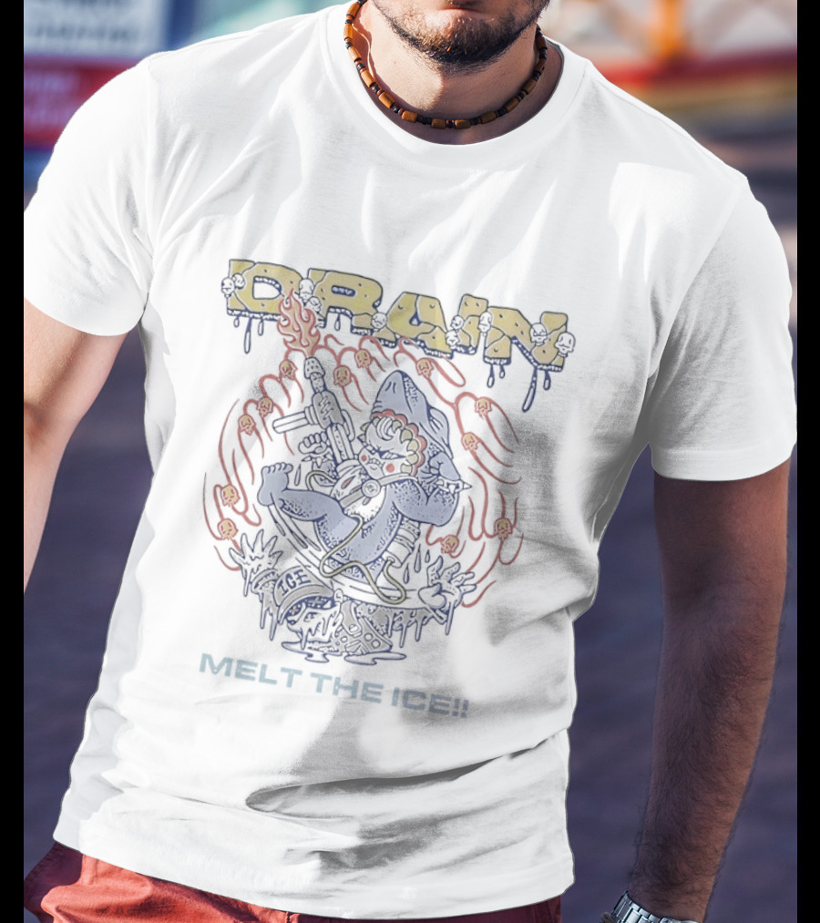 DRain Baby Shark Holding Fire Gun Melt The ICE T-Shirt