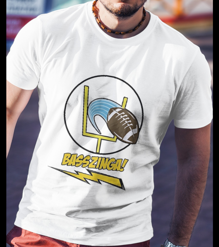 Basszinga Football Wave Goalpost Lightning T-Shirt