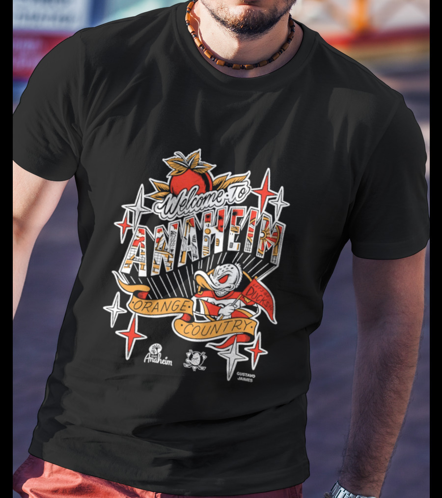 Welcome To Anaheim Ducks Orange County Disney Collaboration T-Shirt
