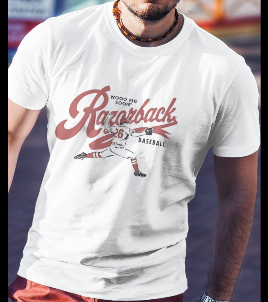 Tate McGuire 26 Arkansas Razorbacks Baseball Woo Pig Sooie T-Shirt