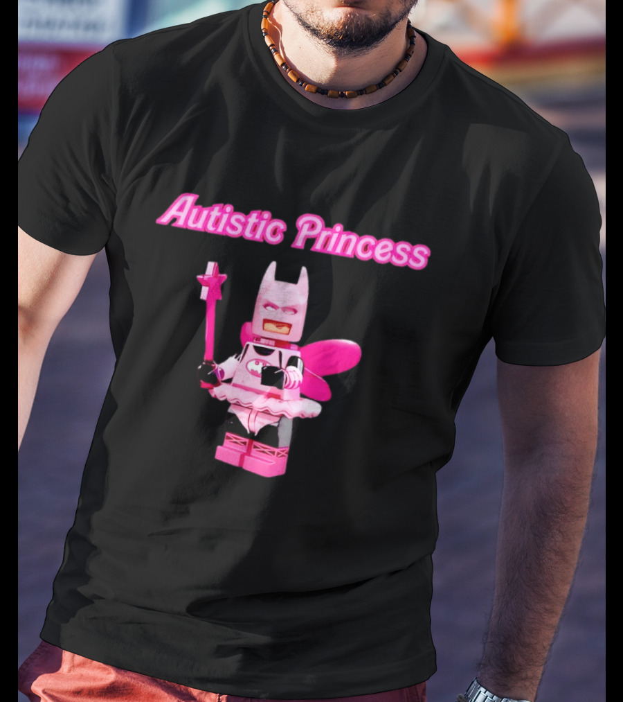 Autistic Princess Pink Batman Figurine With Fairy Wings And Wand T-Shirt