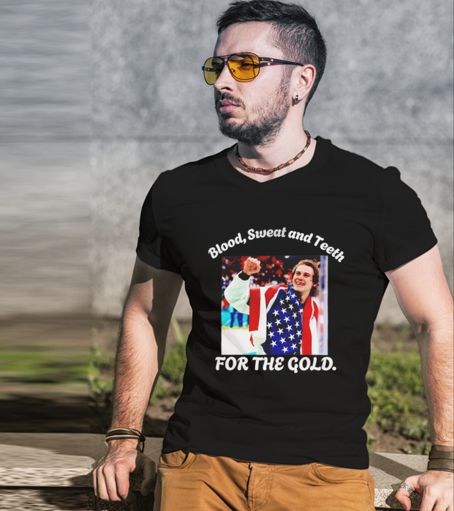 Blood Sweat And Teeth For The Gold USA Hockey T-Shirt