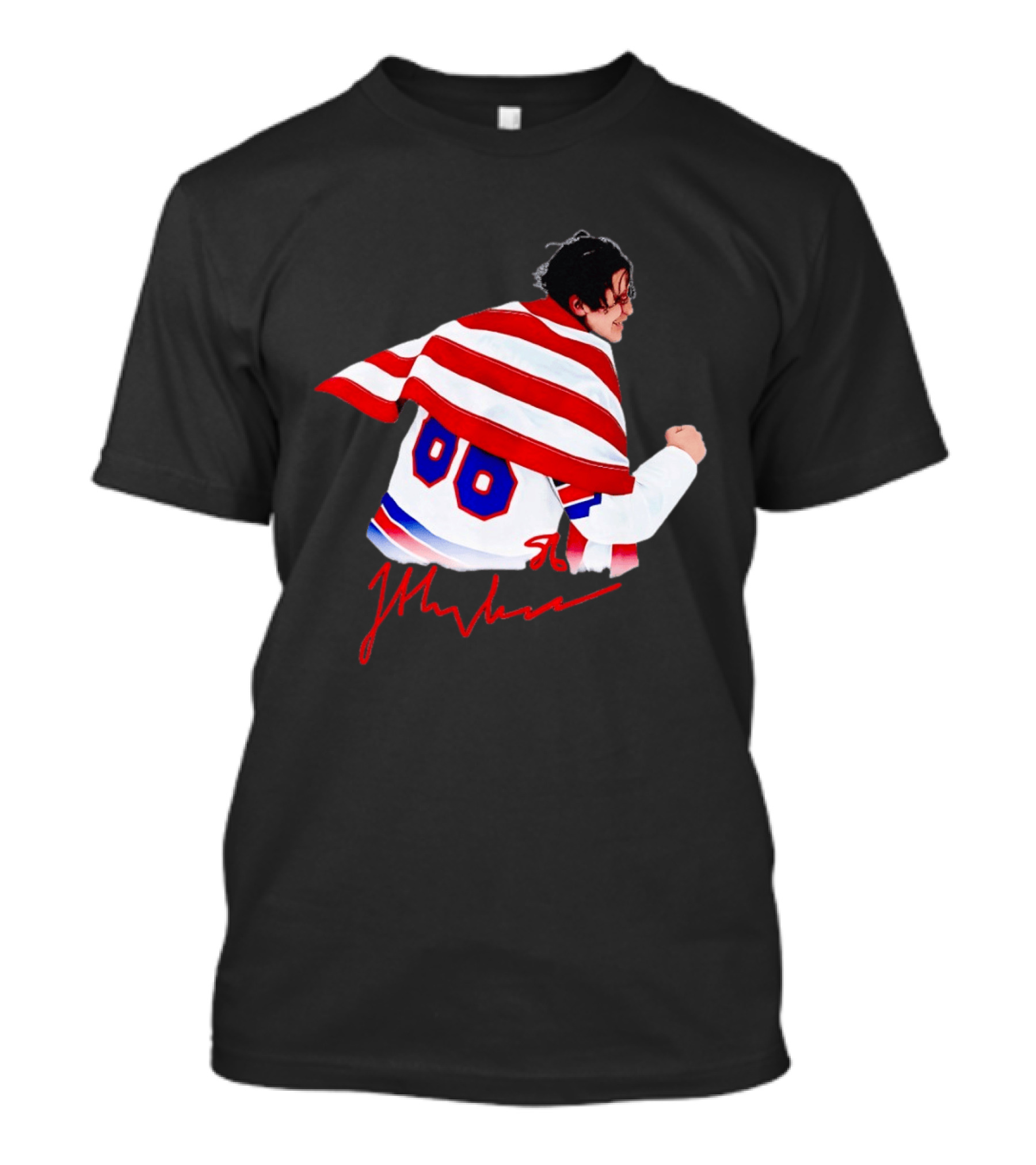 Love Hughes Jack USA 86 Autograph American Flag T-Shirt