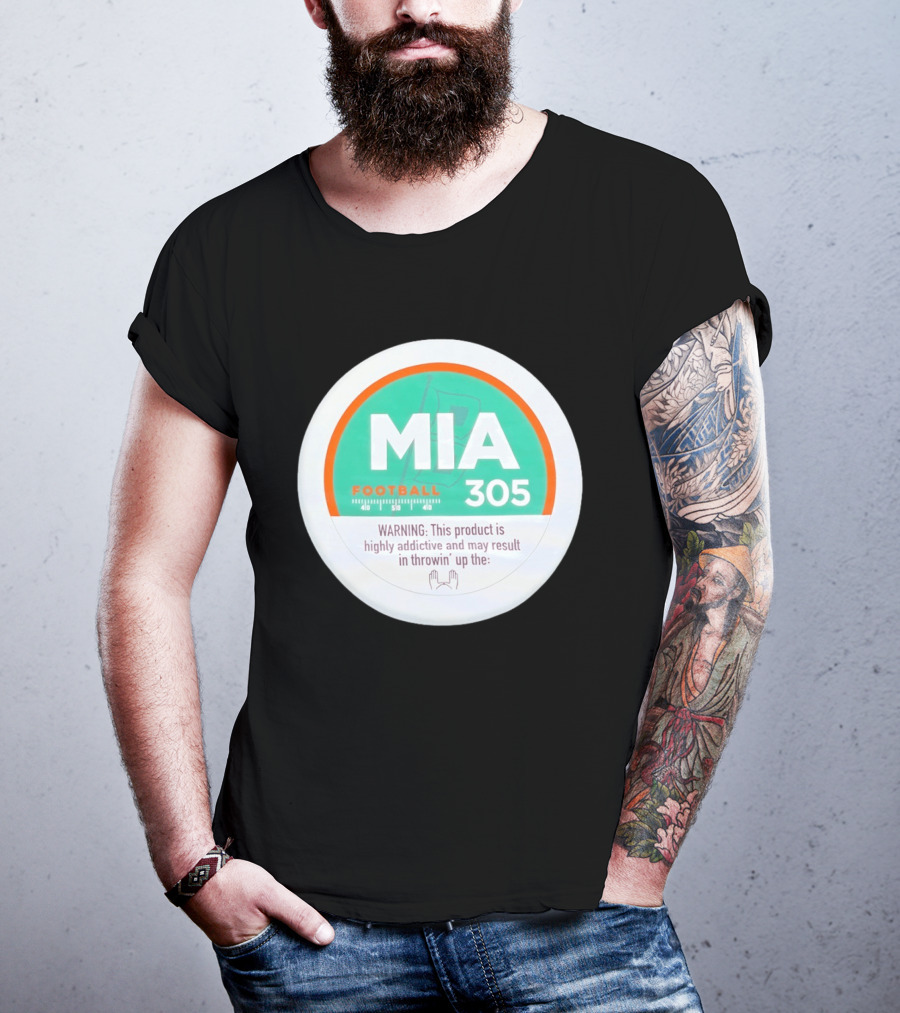 MIA Football 305 Miami Hurricanes Addictive Warning T-Shirt