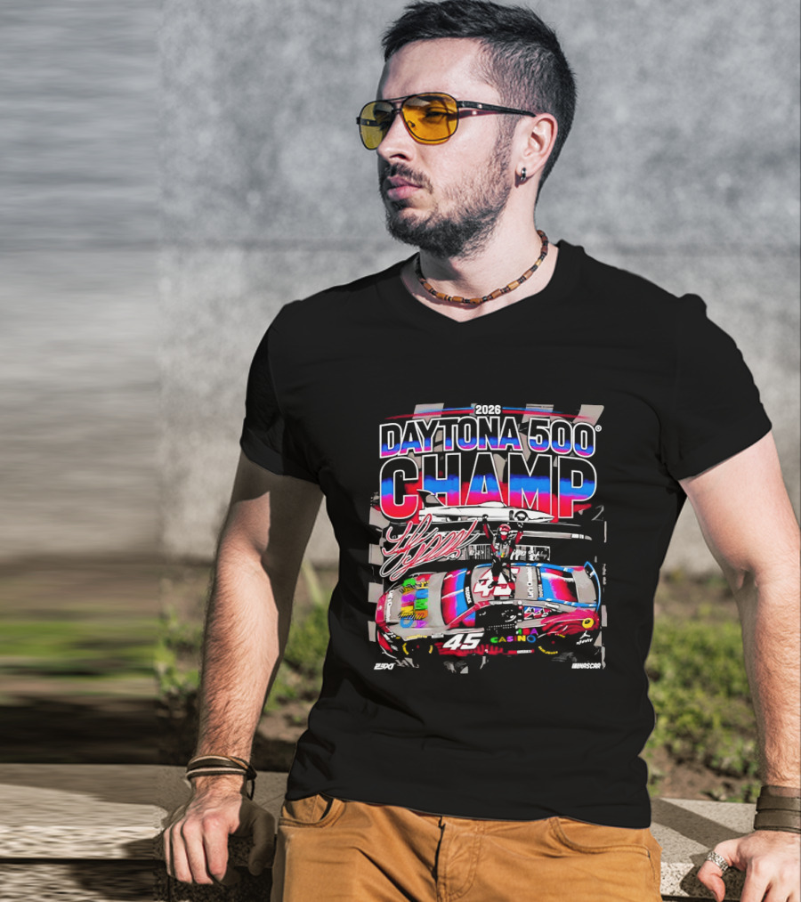 2026 Daytona 500 Champ Tyler Reddick Car Racing Victory Celebration T-Shirt