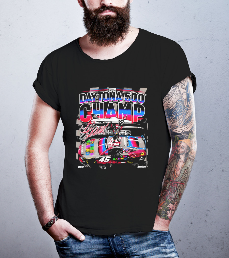 2026 Daytona 500 Champ Tyler Reddick Car Racing Victory Celebration T-Shirt