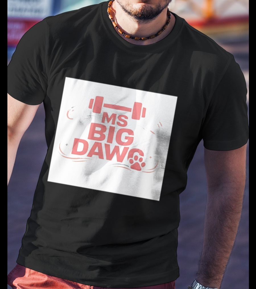 MS Big Dawg Weightlifting Paw Print Fitness T-Shirt