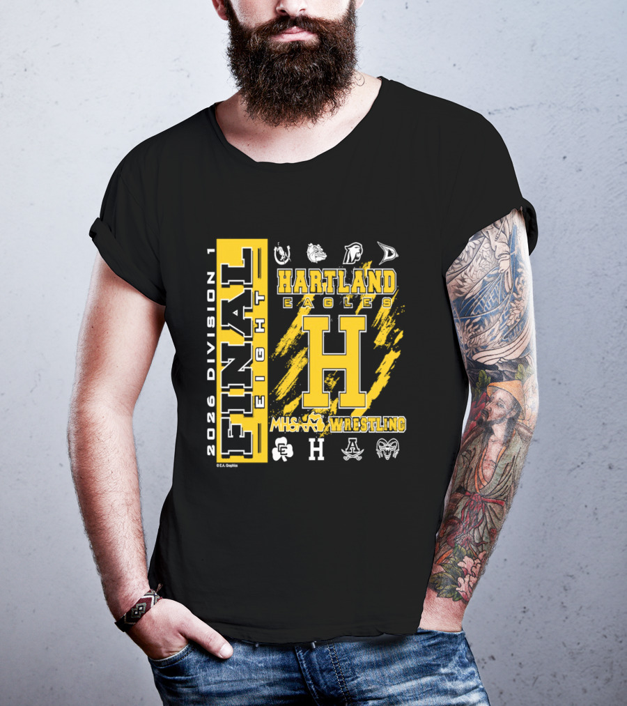 2026 Division 1 Final Eight Hartland Eagles Wrestling MHSAA T-Shirt