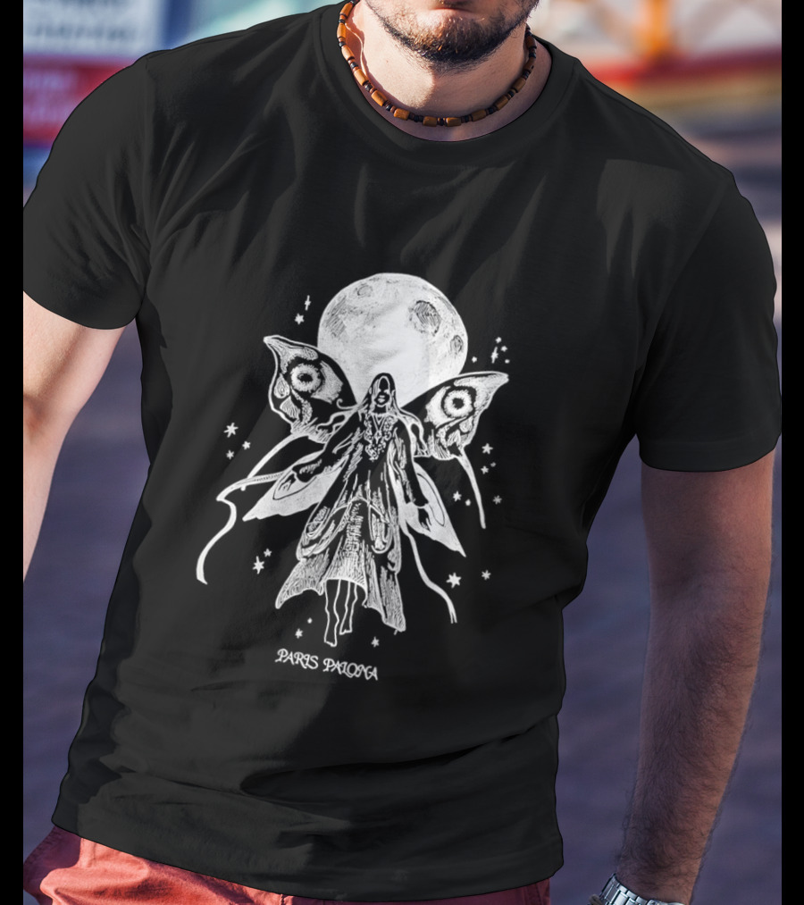 Paris Paloma Mothman Moon Scene T-Shirt