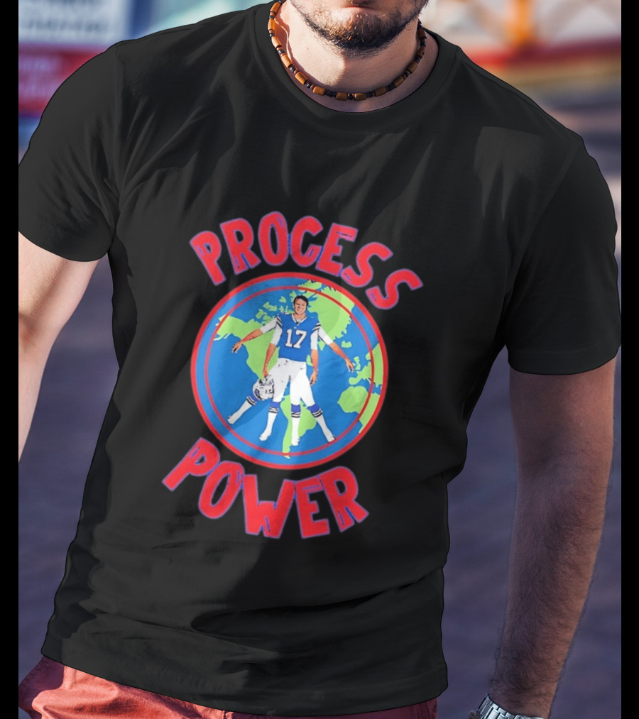 Process Power Josh Allen 17 Buffalo Bills Global Football T-Shirt