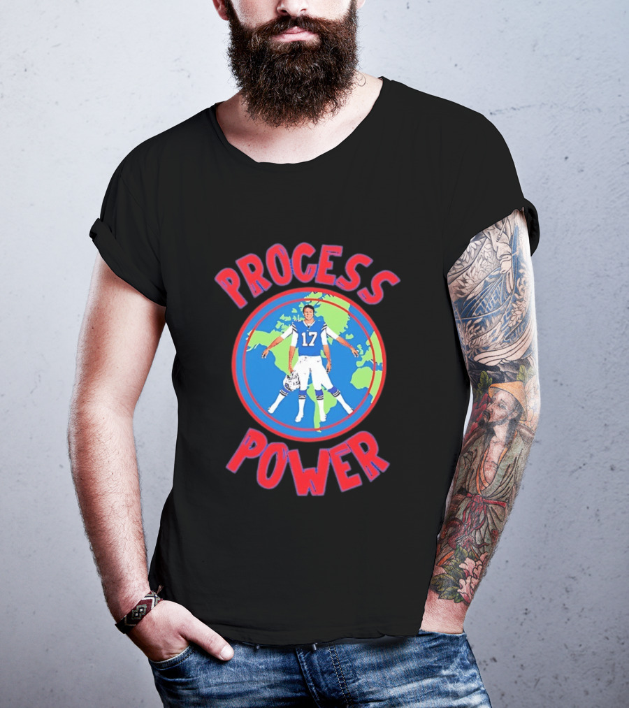 Process Power Josh Allen 17 Buffalo Bills Global Football T-Shirt
