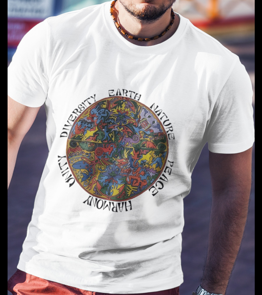 Diversity Earth Nature Peace Harmony Unity Psychedelic Mandala T-Shirt