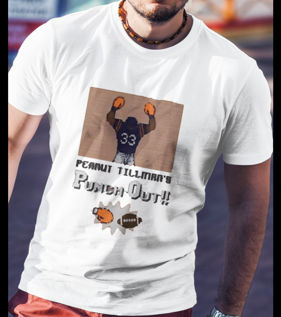 Peanut Tillman Punch Out 33 Chicago Bears Football T-Shirt