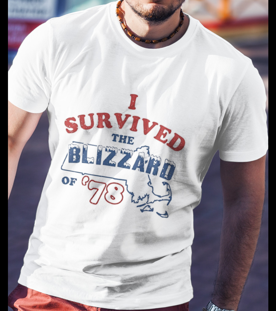 I Survived The Blizzard Of '78 Massachusetts Map T-Shirt