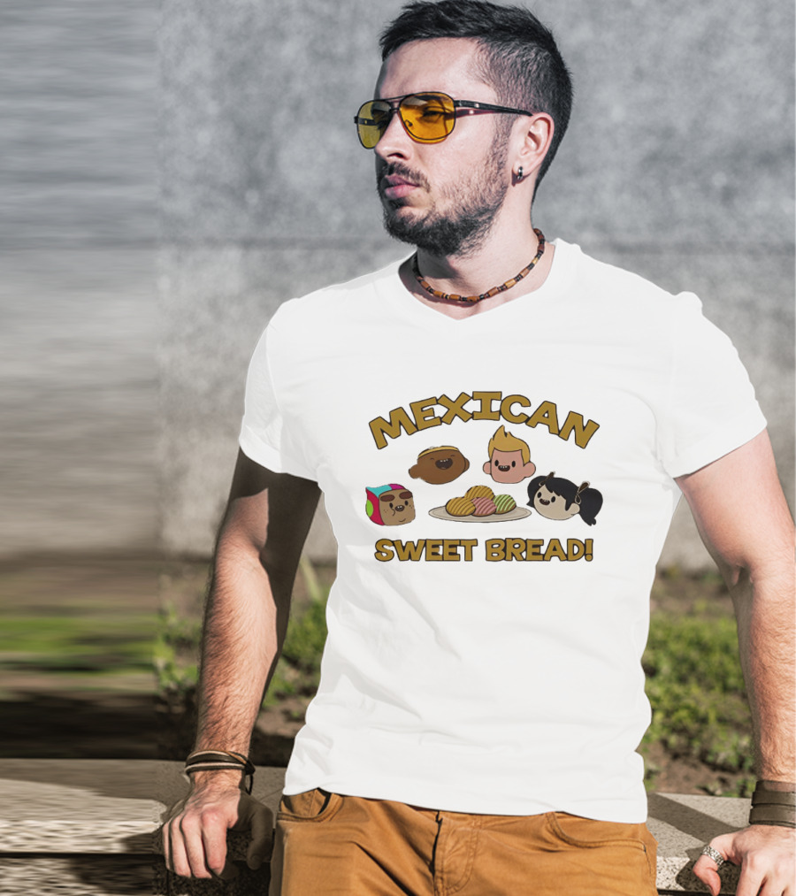 Mexican Sweet Bread Characters And Conchas Plate T-Shirt