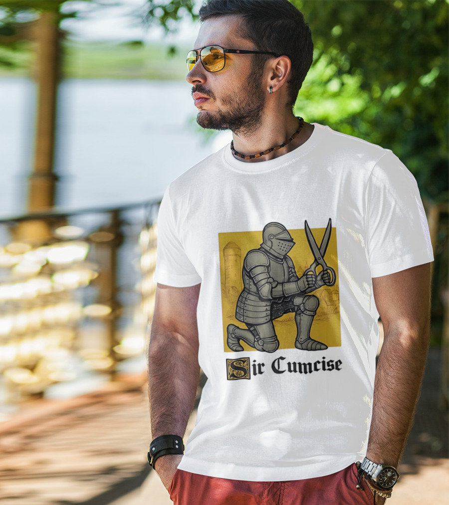 Sir Cumcise Knight Armor With Scissors Medieval T-Shirt