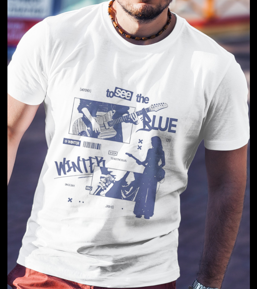 To See The Blue Winter Music Band Guitar T-Shirt