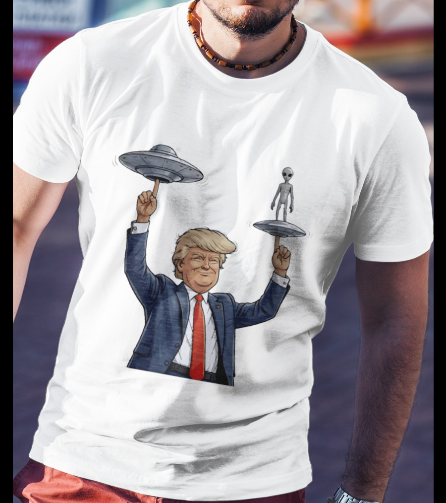 Trump Alien UFO Balancing Act Spinner T-Shirt