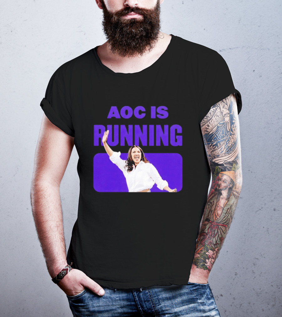 AOC Is Running For President 2028 Bold Campaign Enthusiasm T-Shirt