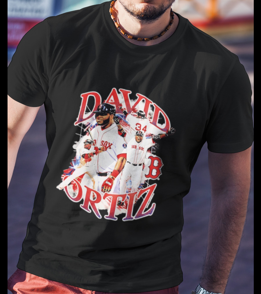 David Ortiz Boston Red Sox Legendary Collage 34 Red Sox B T-Shirt