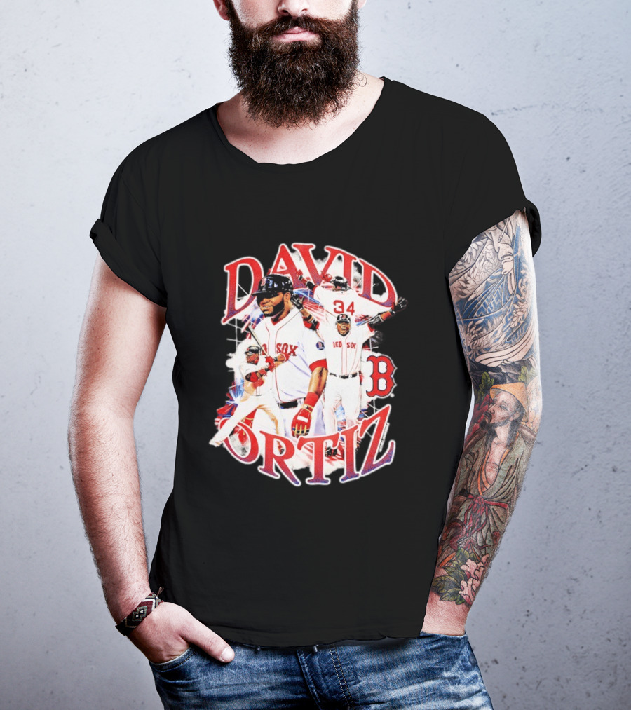 David Ortiz Boston Red Sox Legendary Collage 34 Red Sox B T-Shirt