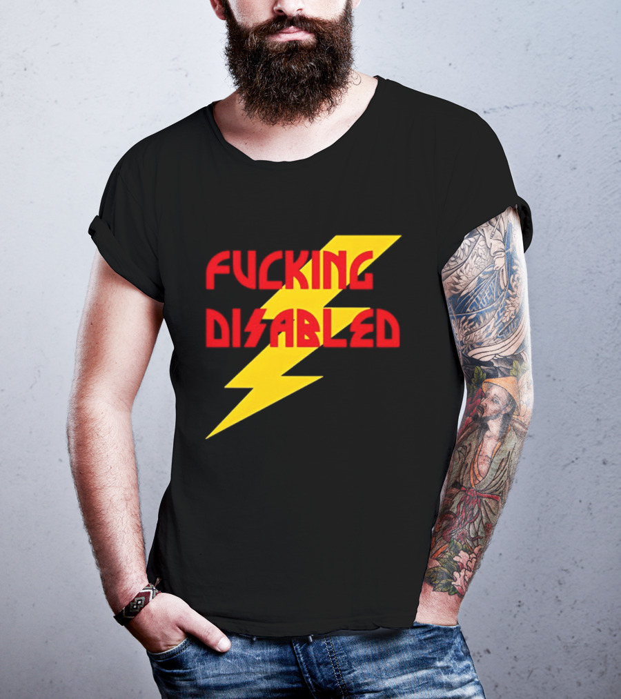 Fcking Disabled Lightning Bolt T-Shirt