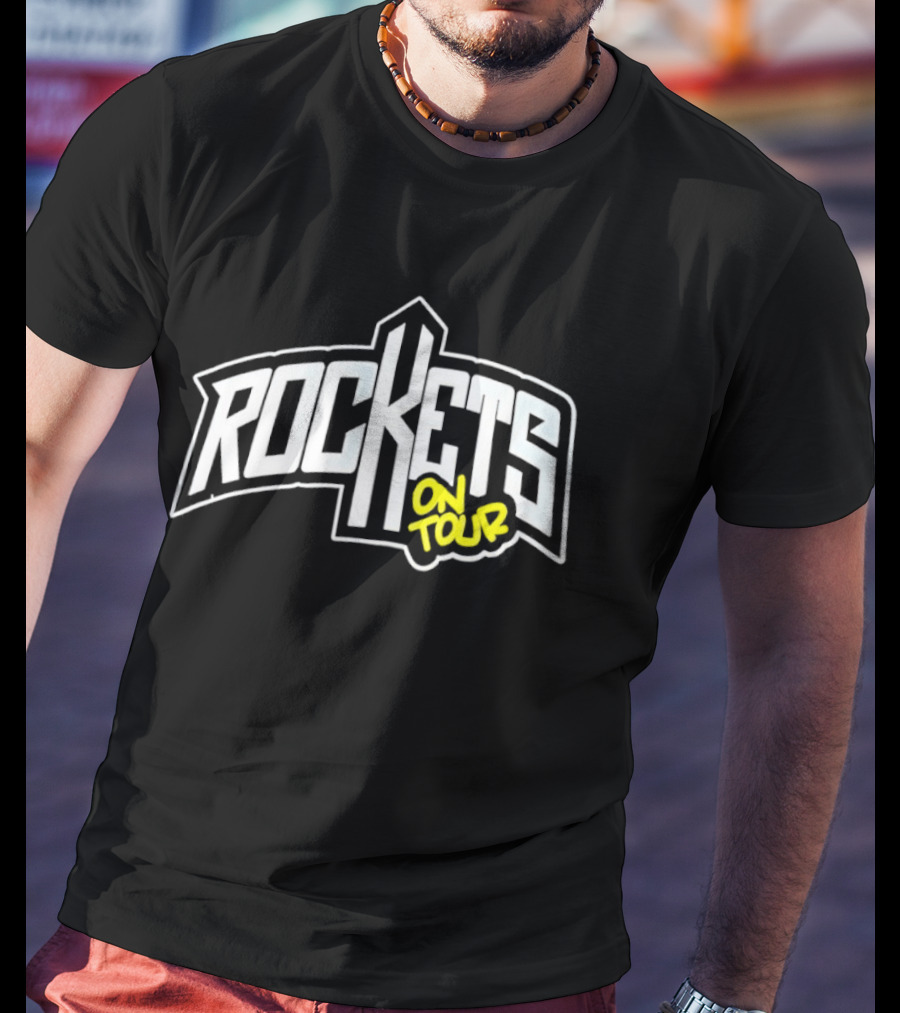 Rockets On Tour Bold Retro Style Text Casual Cotton Wear T-Shirt