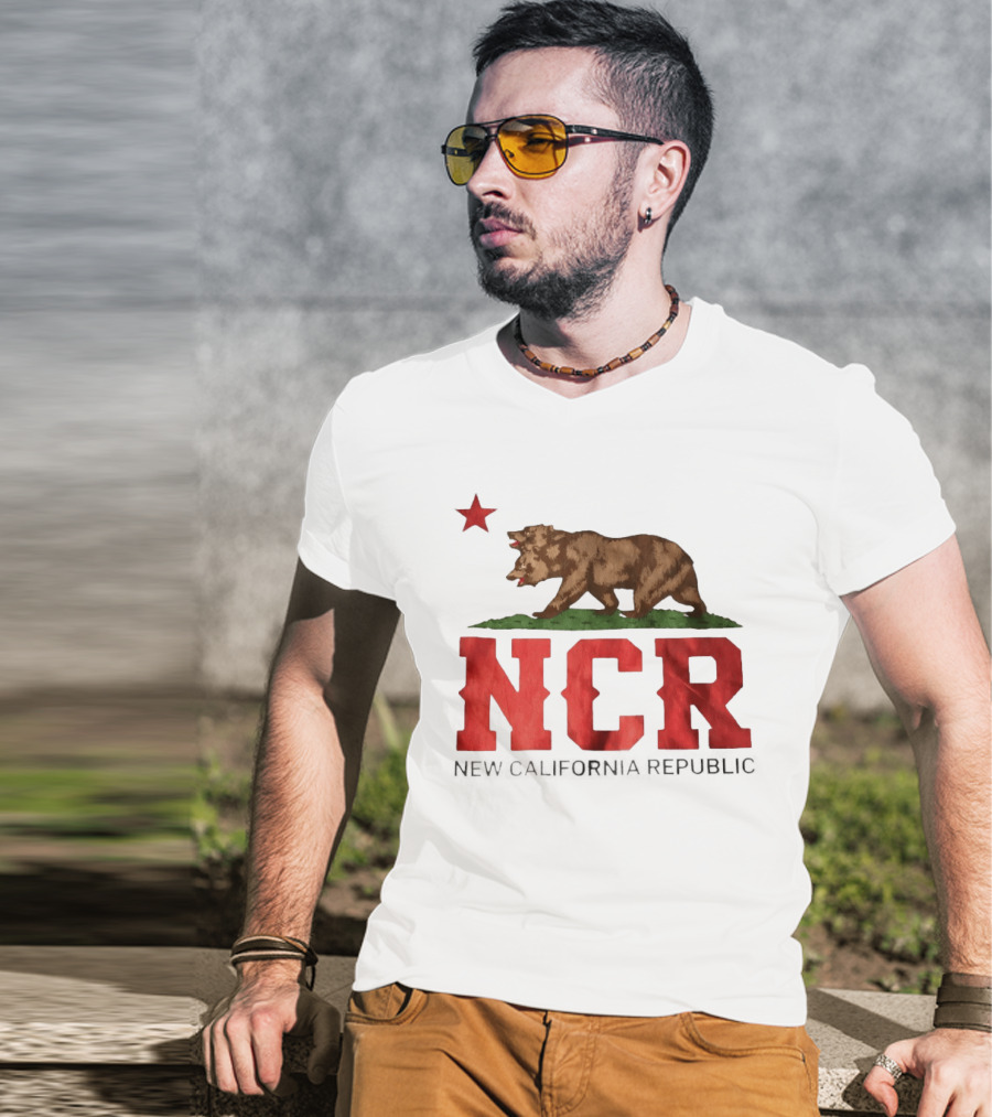Fallout NCR Bear New California Republic Flag T-Shirt