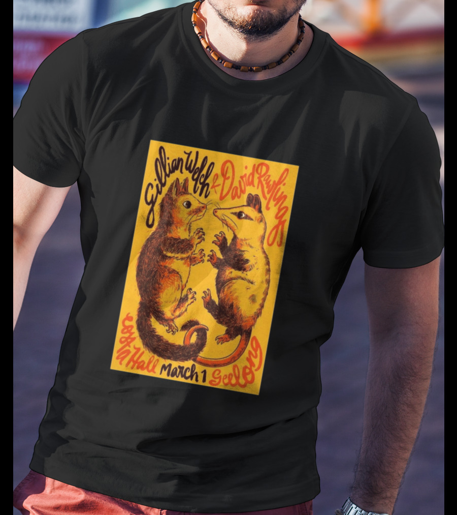Gillian Welch David Rawlings Costa Hall March 1 Geelong T-Shirt