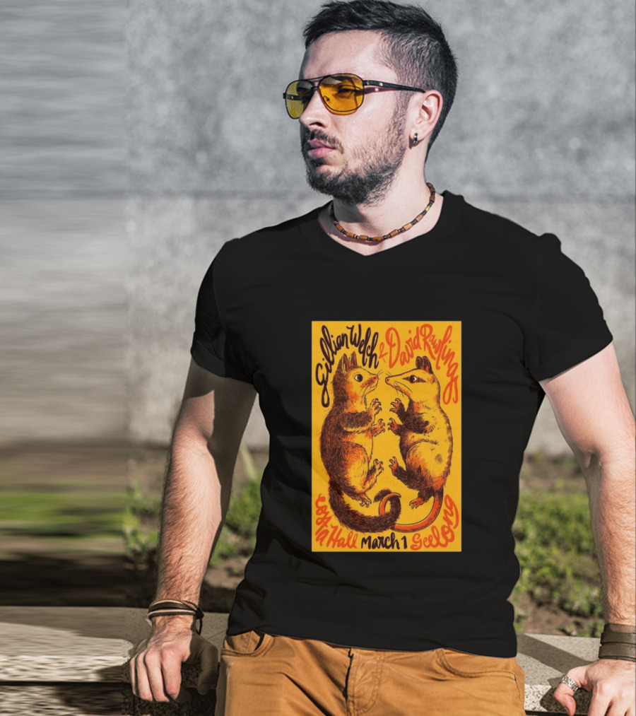Gillian Welch David Rawlings Costa Hall March 1 Geelong T-Shirt
