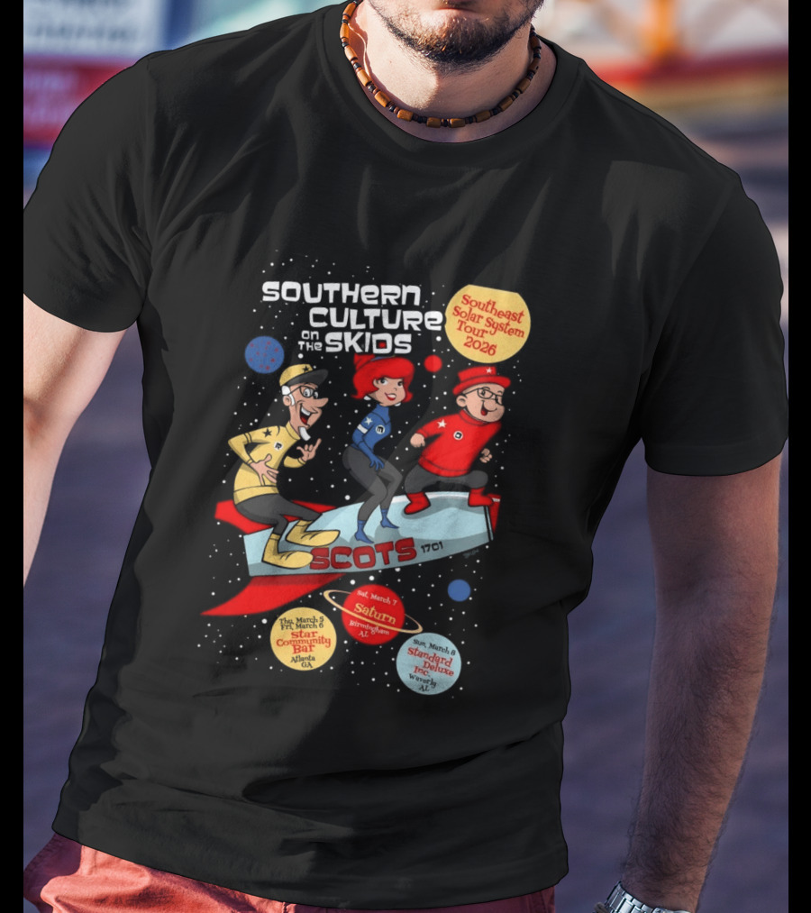 Southern Culture On The Skids Southeast Solar System Tour 2026 Saturn Birmingham AL Star Community Bar Standard Deluxe Inc T-Shirt
