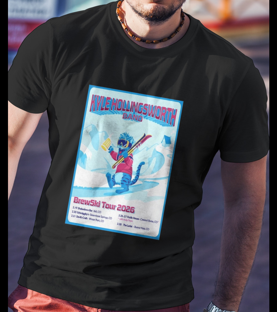 Kyle Hollingsworth Band Brewski Tour 2026 Vail Steamboat Springs Winter Park Crested Butte Buena Vista T-Shirt