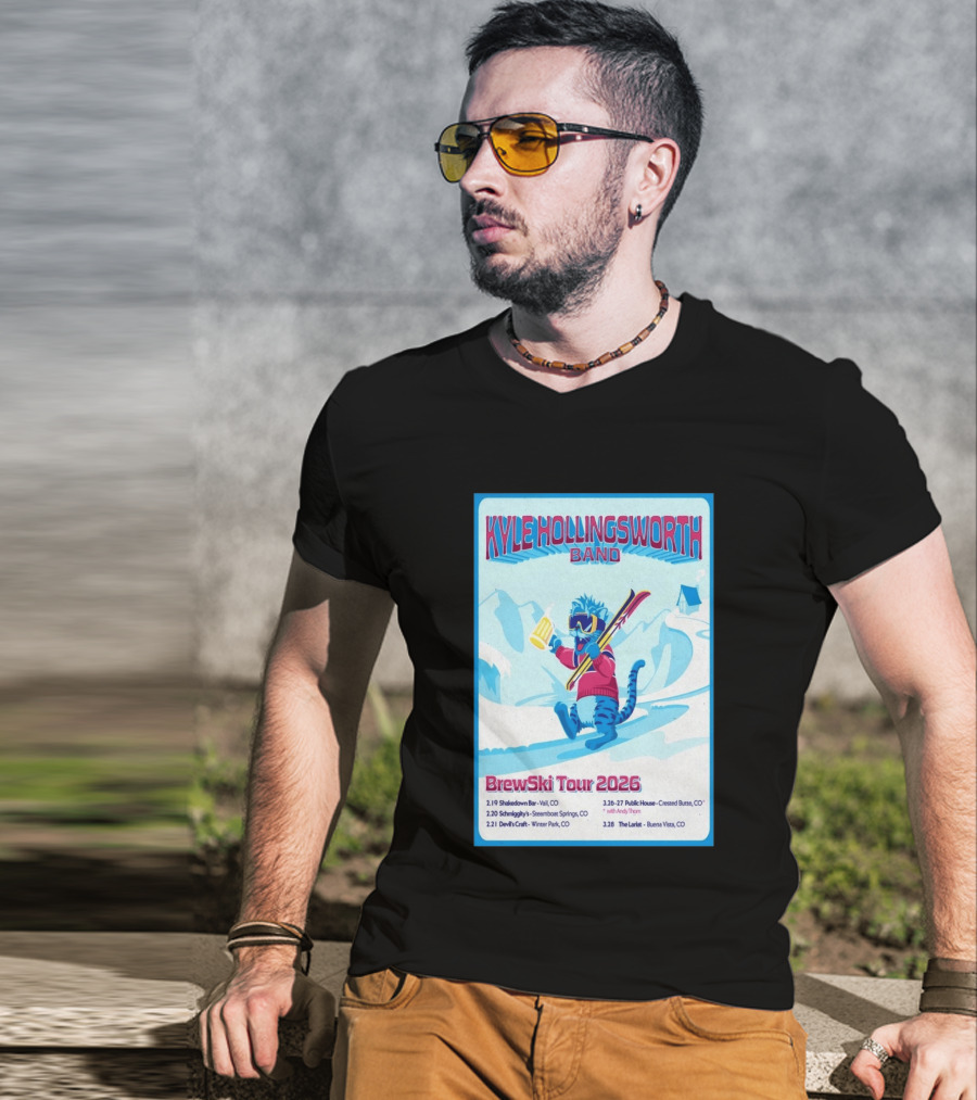 Kyle Hollingsworth Band Brewski Tour 2026 Vail Steamboat Springs Winter Park Crested Butte Buena Vista T-Shirt