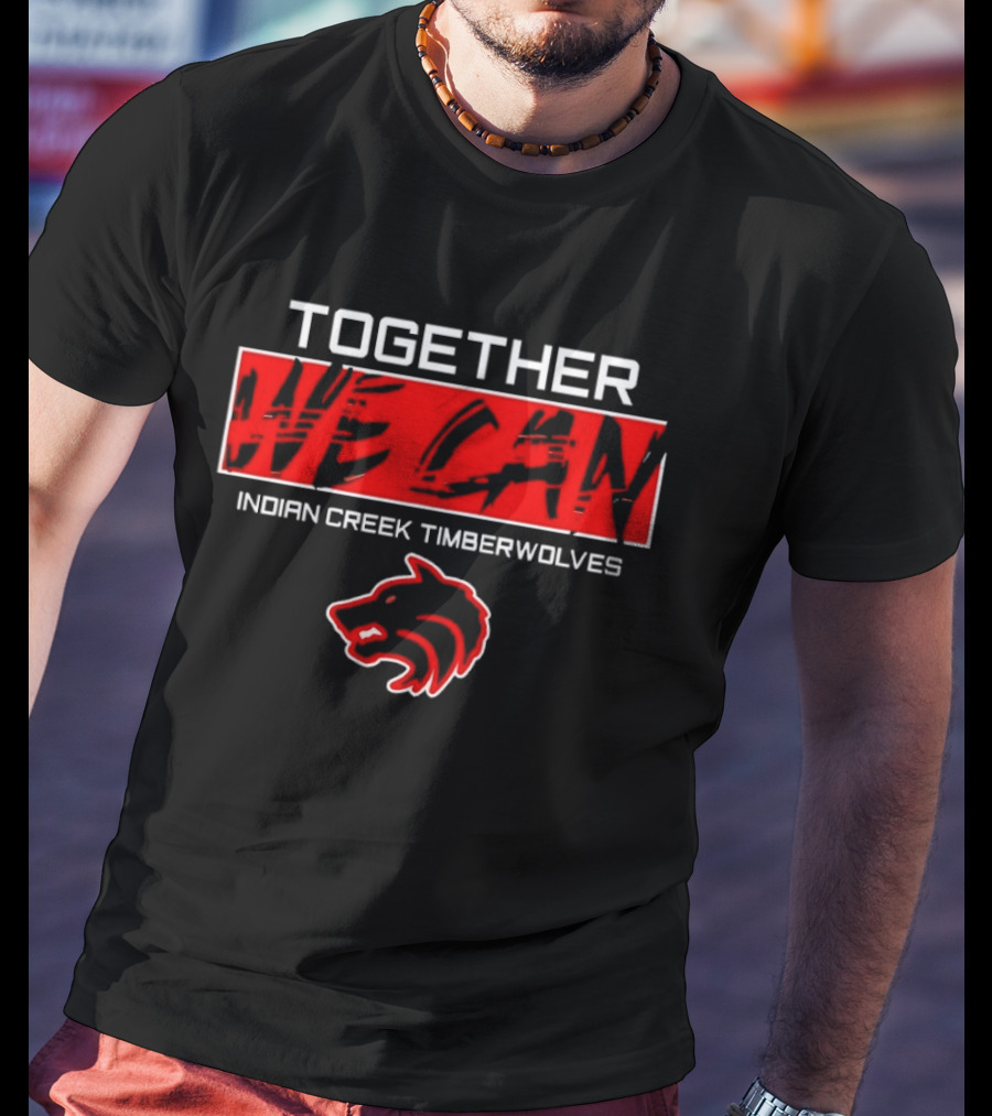 Together We Can Indian Creek Timberwolves Wolf Head T-Shirt