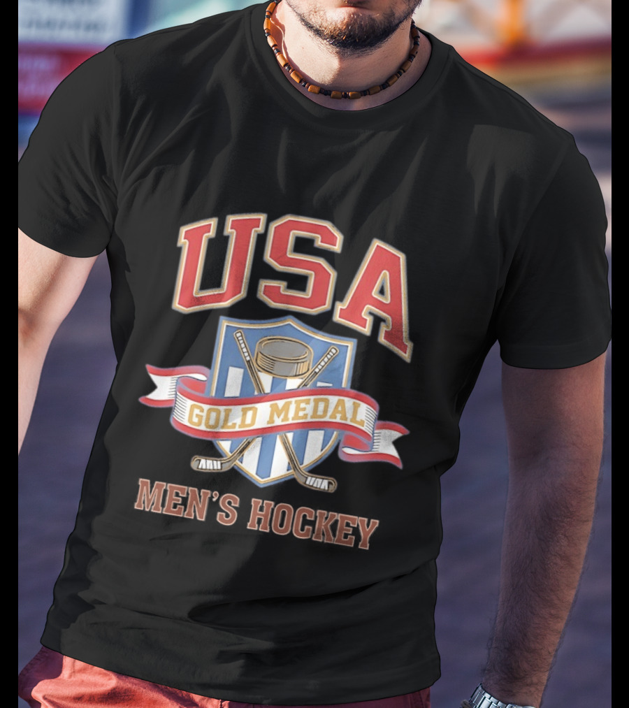 USA Gold Medal Men's Hockey 2026 Milan Cortina Olympics T-Shirt