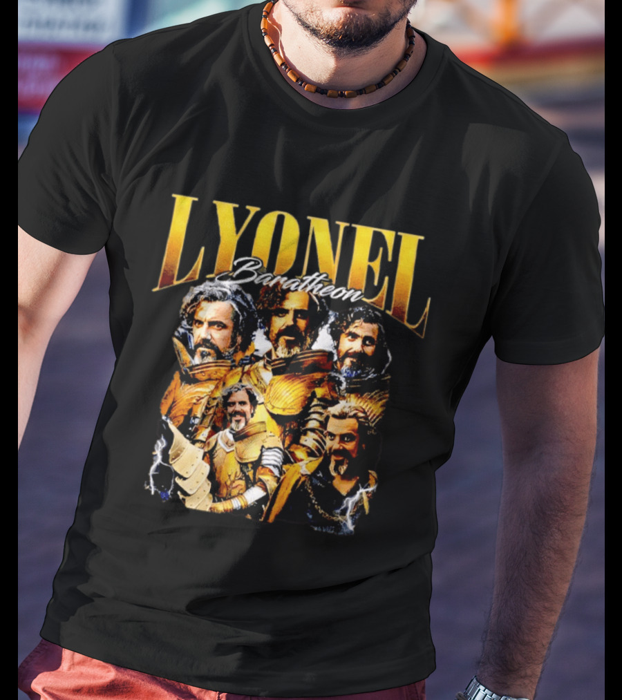 Lyonel Baratheon Golden Armor Kingsguard Character Montage T-Shirt