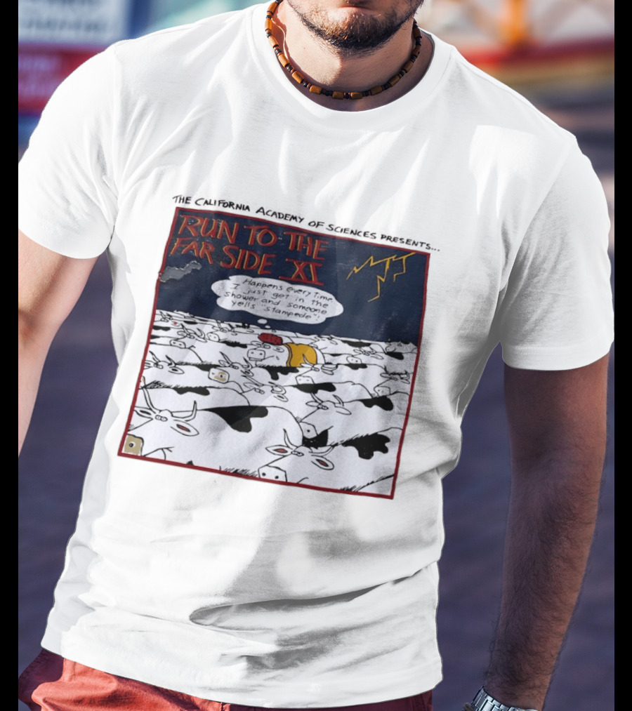 Run To The Far Side XI California Academy Of Sciences Stampede Scene T-Shirt